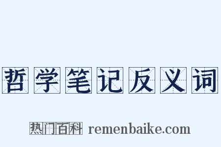 哲学笔记反义词是什么意思的图片